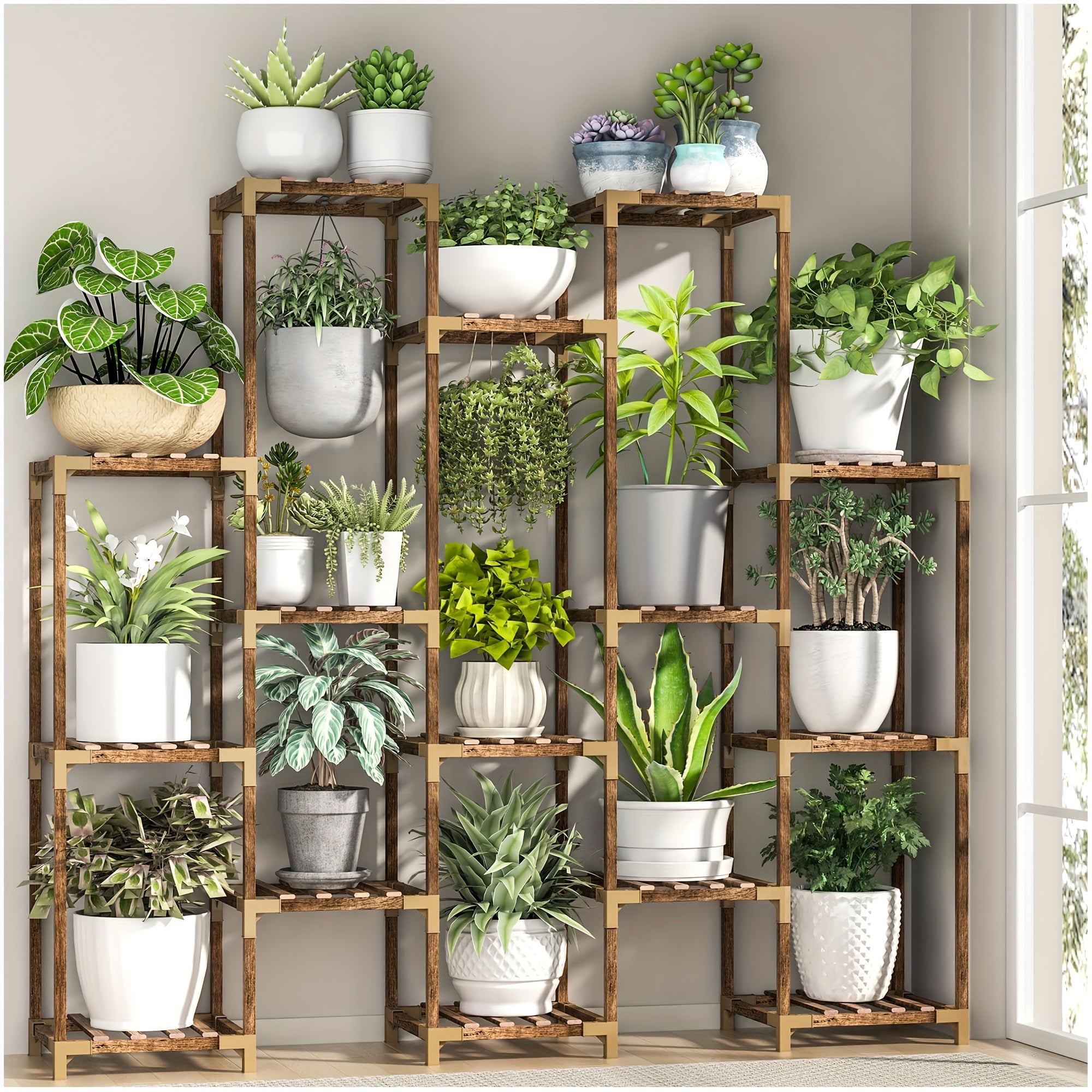 15-Tier Plant Stand Indoor Outdoor Rack