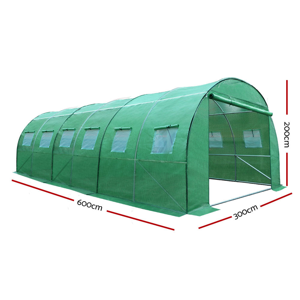 NNEDSZ Greenfingers Greenhouse 6MX3M Garden Shed Green House Storage Tunnel Plant Grow