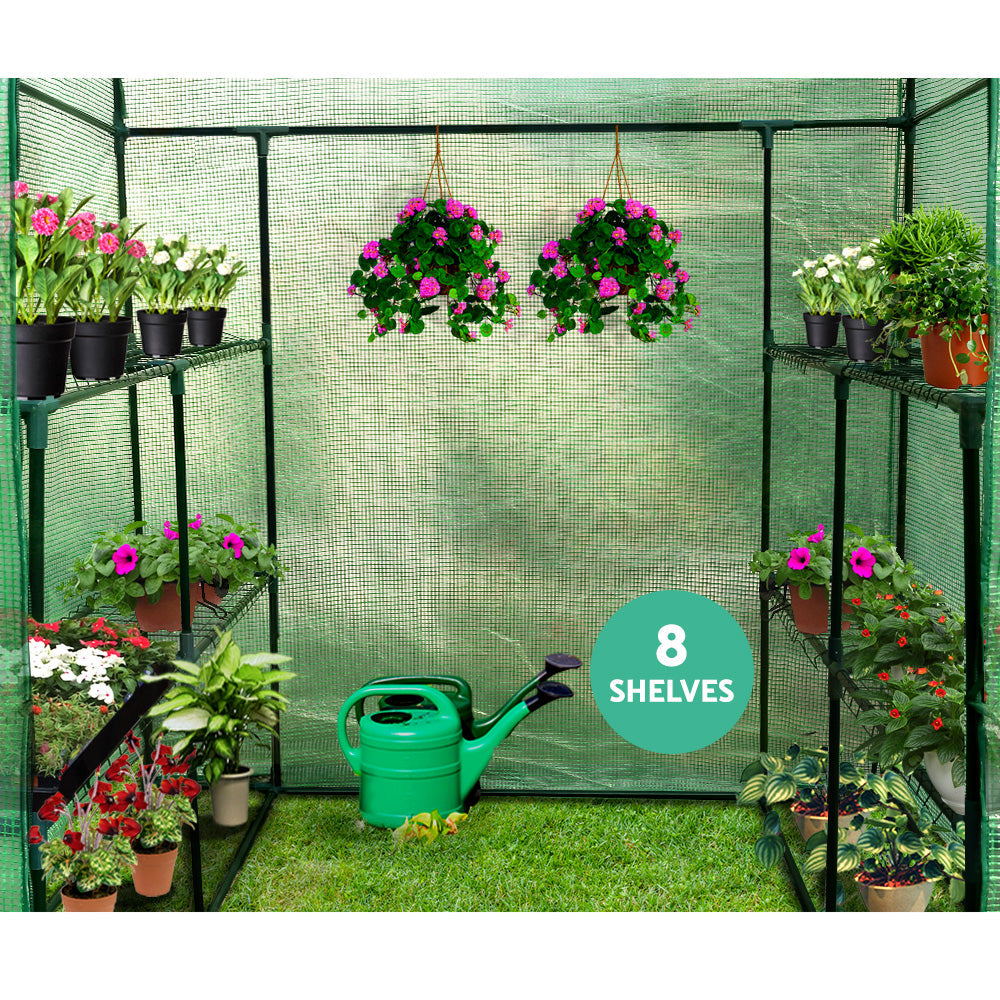 NNEDSZ Greenfingers Greenhouse Green House Tunnel 2MX1.55M Garden Shed Storage Plant