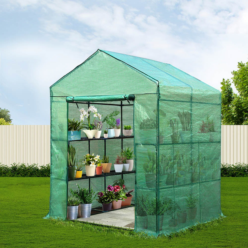 NNEDSZ Greenfingers Greenhouse Green House Tunnel 2MX1.55M Garden Shed Storage Plant