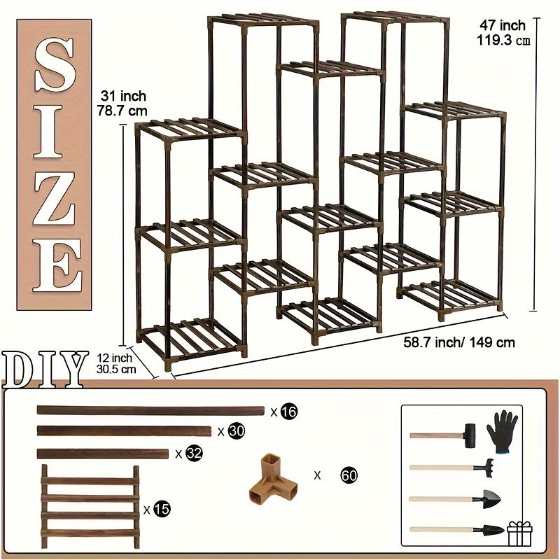 15-Tier Plant Stand Indoor Outdoor Rack